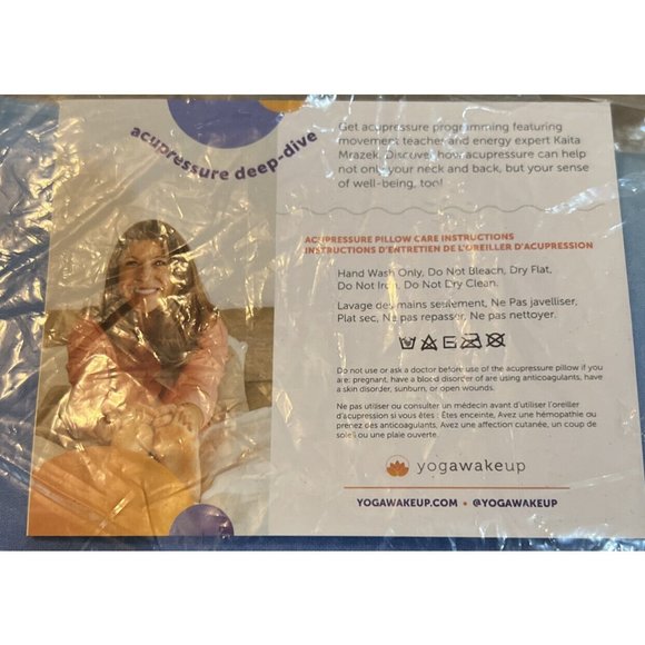 Yoga Wake Up Reliving Acupressure Neck Pillow Ombre Blue 13” x 8” New - Picture 4 of 5